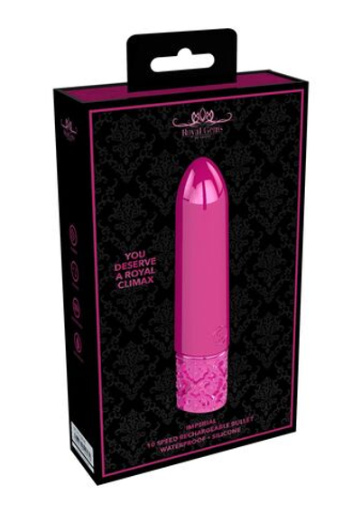 Розовая перезаряжаемая вибропуля Imperial - 10 см. (Цвет: розовый)