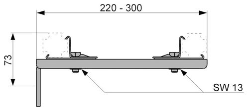 Двойное крепление TECE TECEprofil, удлиненное арт. 9030013