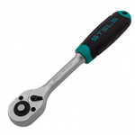Ключ-трещотка 3/8", CrV, 72 зуба, с быстрым сбросом, матовый хром Stels