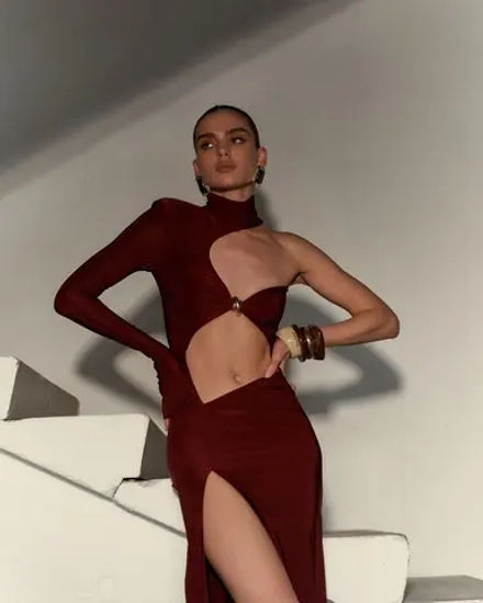 Платье без рукава, бордо