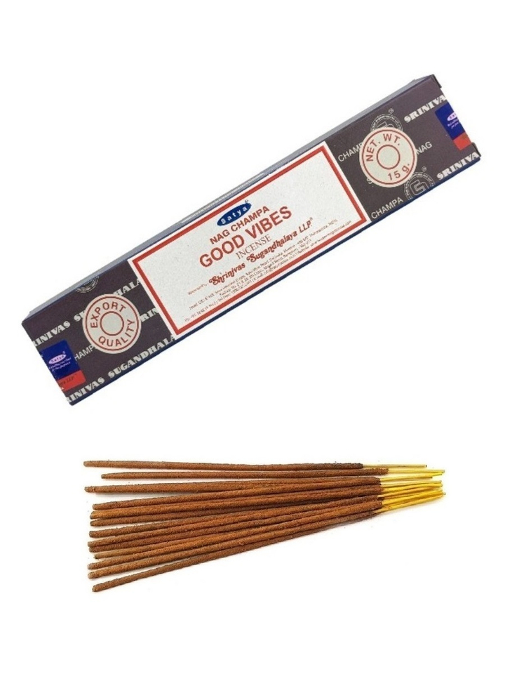 Satya Nag Champa Good Vibes Благовоние-масала Положительные вибрации 15 г