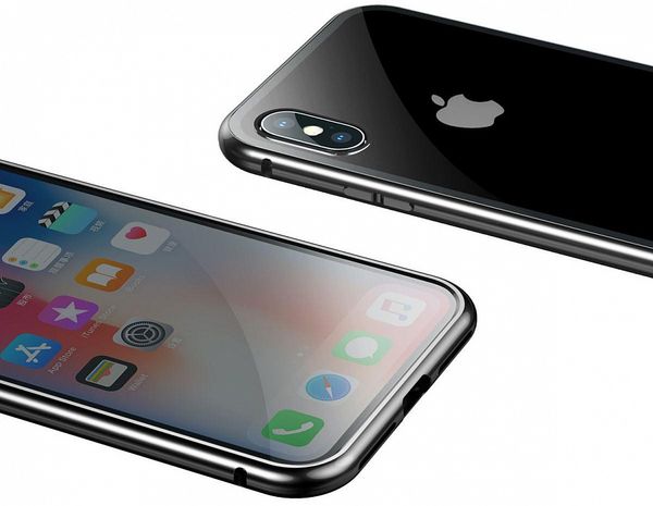 Чехол закаленное стекло с магнитной рамкой Baseus Magnetite Hardware (WIAPIPH61-CS01) для iPhone XR (6.1") Черный