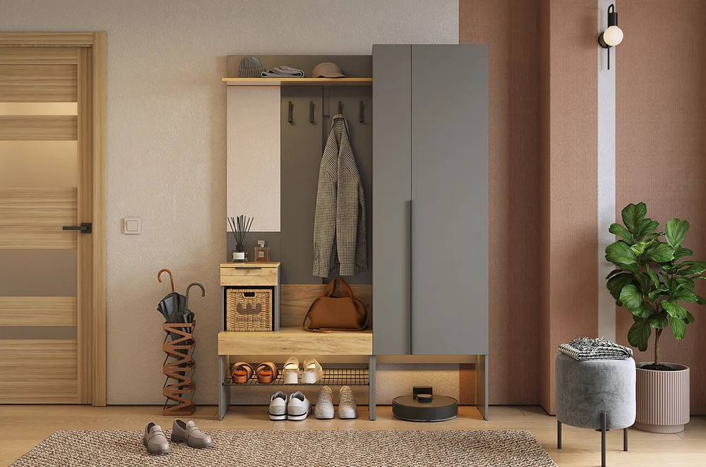 Баско (MebelSon) Набор мебели для прихожей (комплектация К2) графит