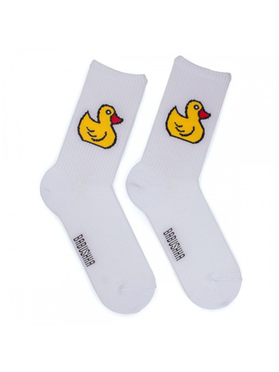 Носки медицинские женские Babushka, "Кря-Кря", белый, 36-40