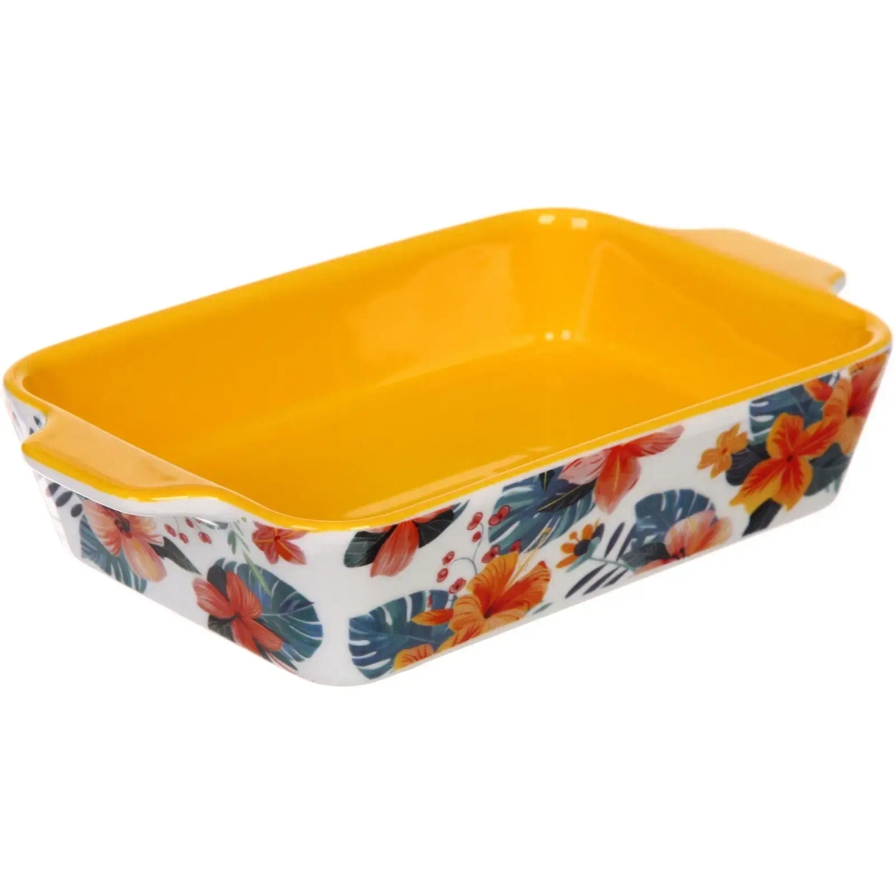 Форма керамическая для запекания «Тропические цветы» 22*13*4,5см
