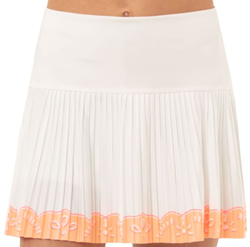 Юбка для девочки теннисная Lucky in Love Girls Eyelet Go Border Pleated Skirt - white/orange frost