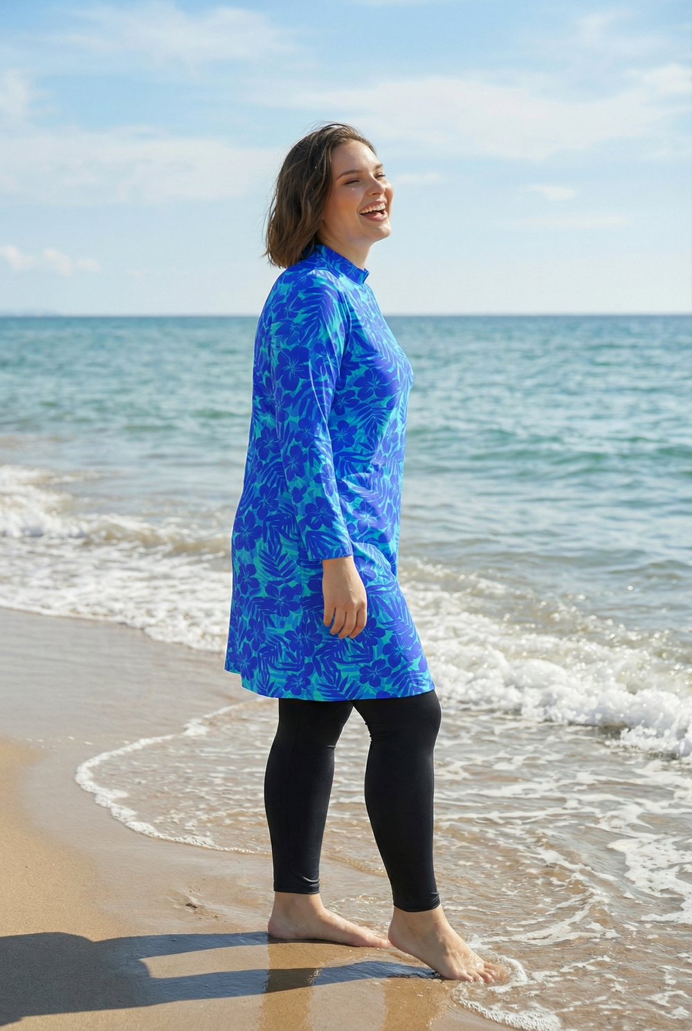 Купальный топ 17260 сине-голубой