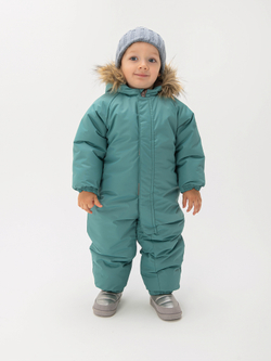 Комбинезон мембранный зимний с капюшоном с меховой опушкой "Малахит"