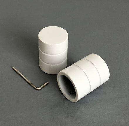 Наконечники "Цилиндр-II Ост" для кованых карнизов d25 мм, цвет белый глянец