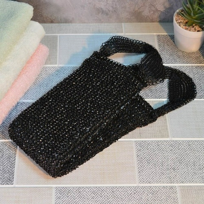 Мочалка для тела 43*10см, цвет черный