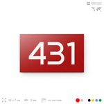 Номер на дверь 431, табличка на дверь для офиса, квартиры, кабинета, аудитории, склада, красная 120х70 мм, Айдентика Технолоджи