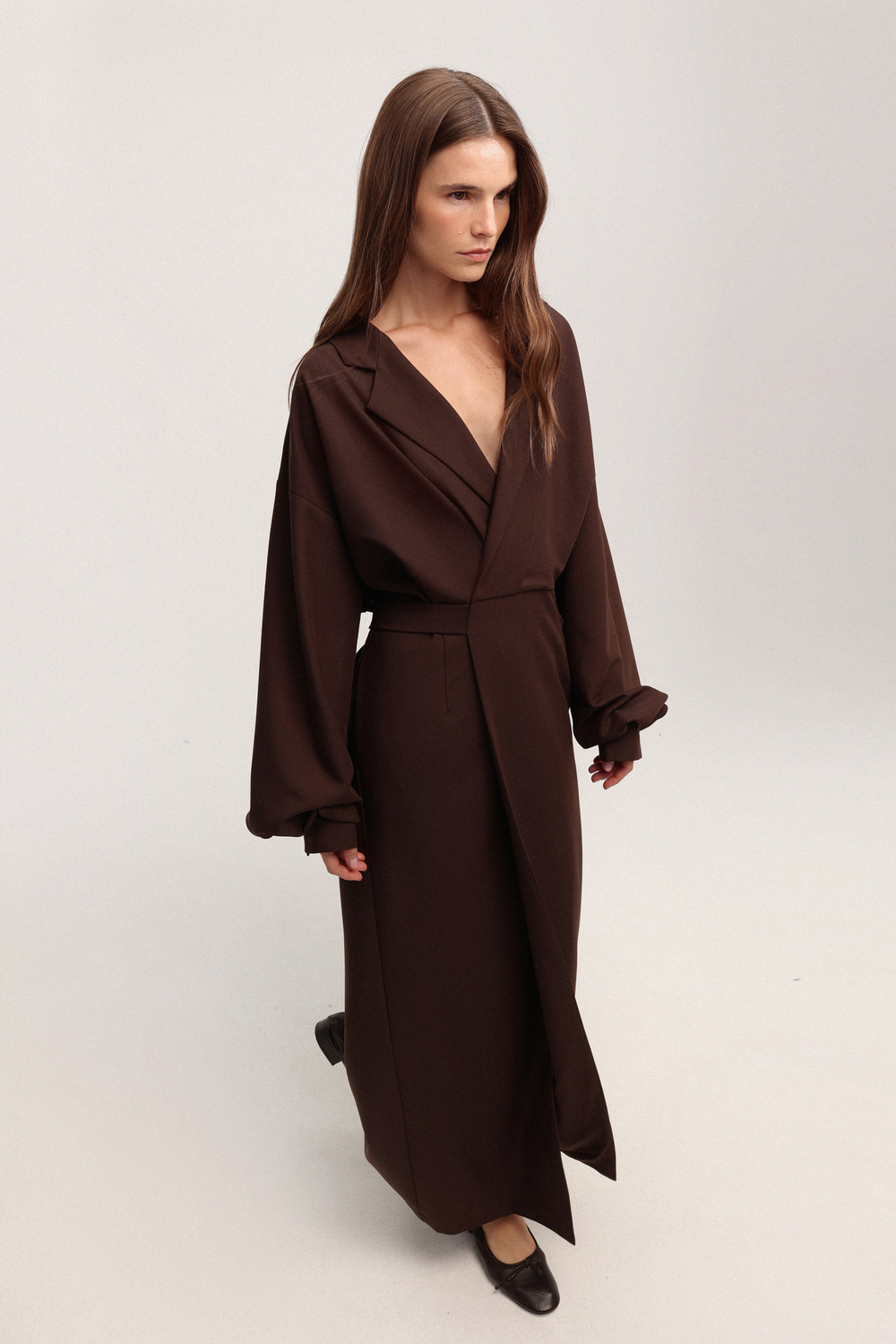 Платье миди со складками