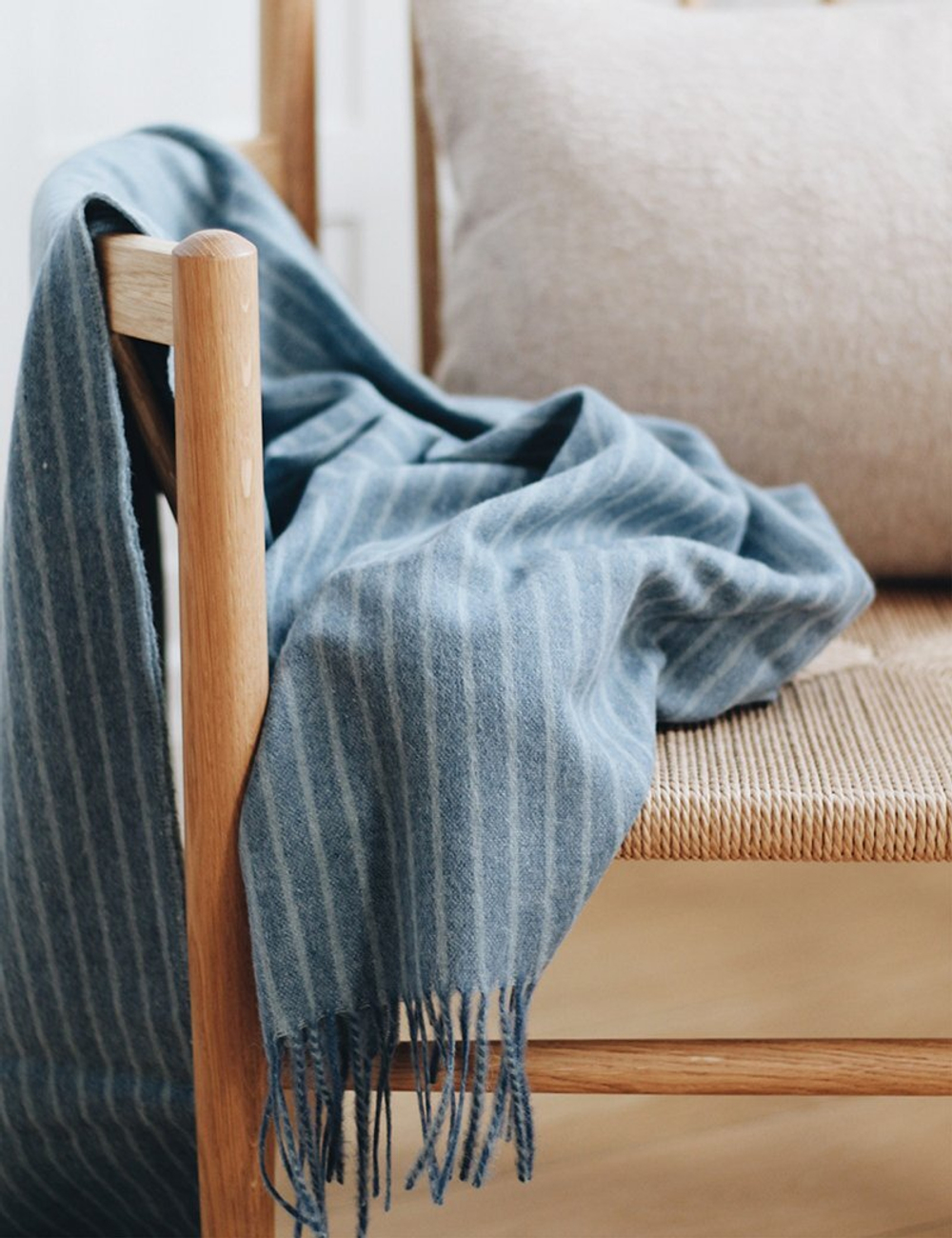 Плед 130х200 Elvang Stripes голубой