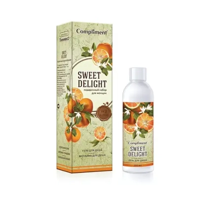 Подарочный набор Compliment SWEET DELIGHT (Гель для душа 250мл+мочалка)