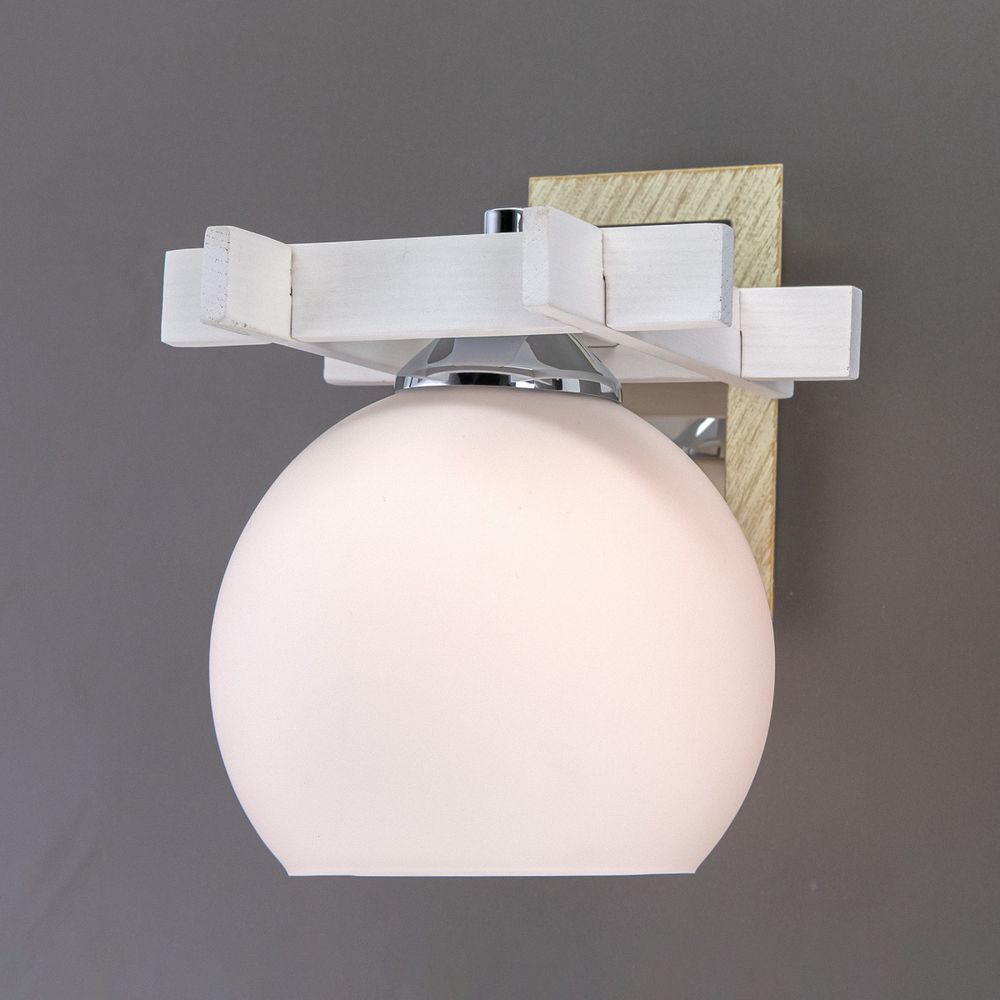 Citilux Нарита CL114312 Бра деревянное Белое Хром