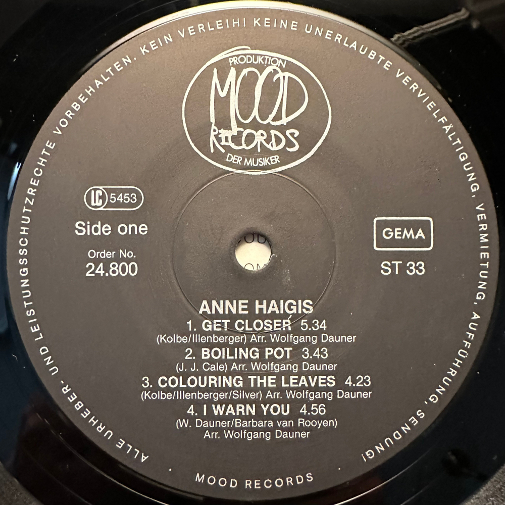 Anne Haigis - For Here Where The Life Is (Германия 1981г.)