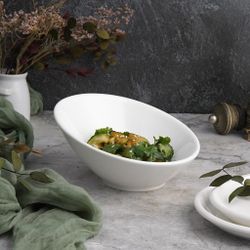 Салатник 200 мл d 17,5 см h8,5/4,5 см скошенный белый фарфор P.L. Proff Cuisine [4]