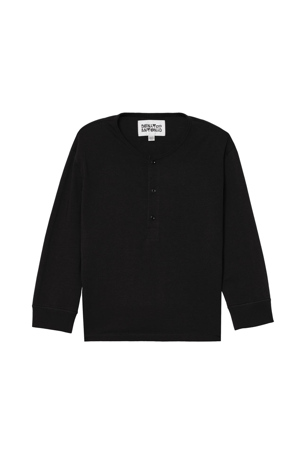 ZARA X BENITO ANTONIO ФУТБОЛКА С ПУГОВИЦАМИ, ЧЕРНЫЙ