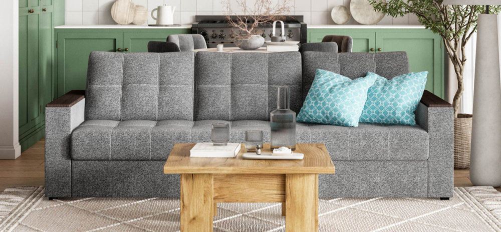 Диван Атланта НПБ 120 Рогожка Мальмо серый