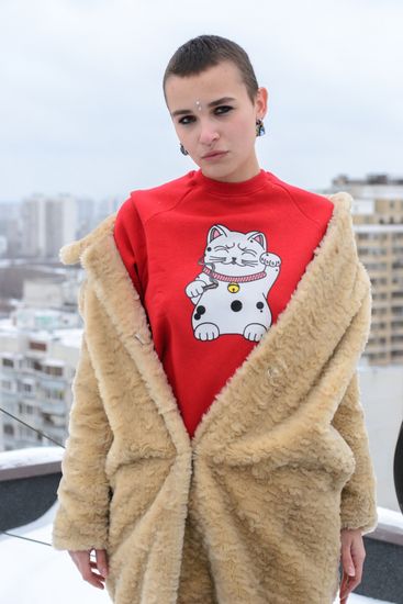 Свитшот HOOK Котик красный