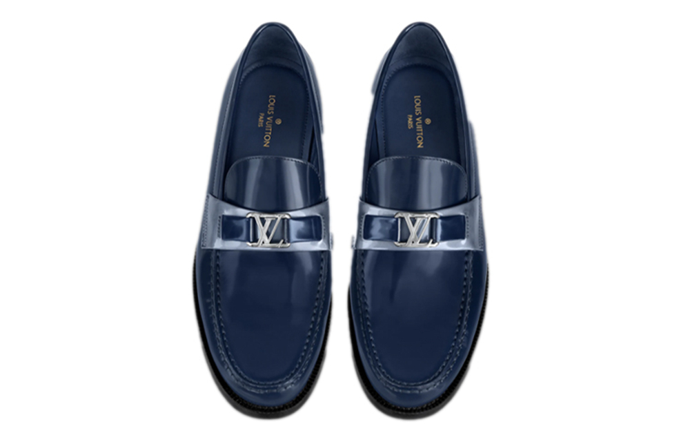 LOUIS VUITTON Major Loafers "Navy" Women"s