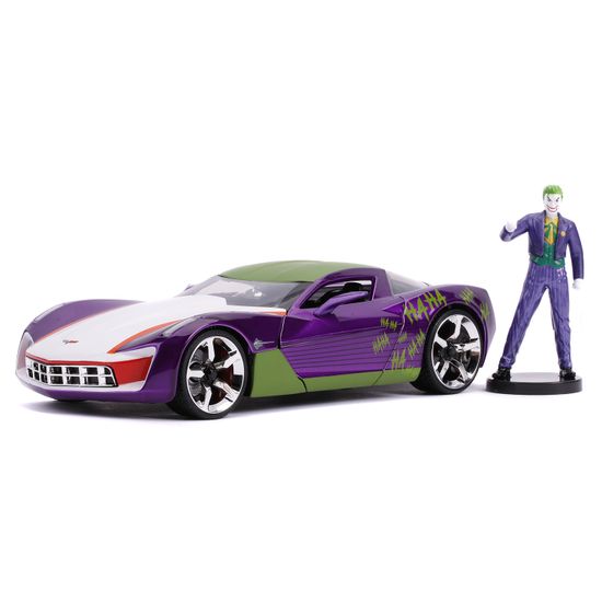 Набор Hollywood Rides Машинка с Фигуркой 2.75" 1:24 2009 Chevy Corvette Stingray Concept W/Joker Figure 31199