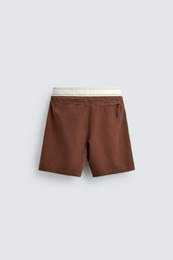 ZARA X PUKAS SURF ДЛИННЫЕ ПЛАВКИ С ПОЛОСАМИ, КОРИЧНЕВЫЙ
