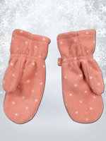 5005 Варежки детские флисовые розовые в крапинку (14)