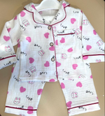 Пижама муслиновая для девочки с длинным рукавом