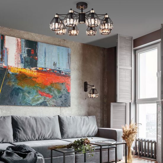 70075/1 / настенный светильник /   черный