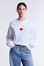 Лонгслив Гербарий Мак Белый