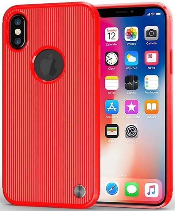 Чехол для iPhone X (XS) цвет Red (красный), серия Bevel от Caseport