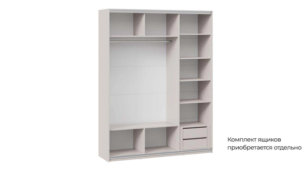 Шкаф-купе Оскар Хилтон 3-х дверный 177 кашемир / кашемир сатин / ручка серебро