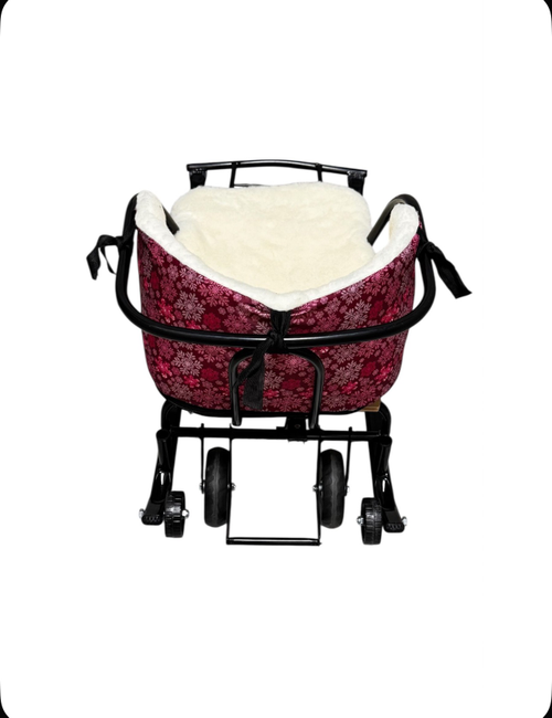 Матрас-сиденье для санок снежинки красный