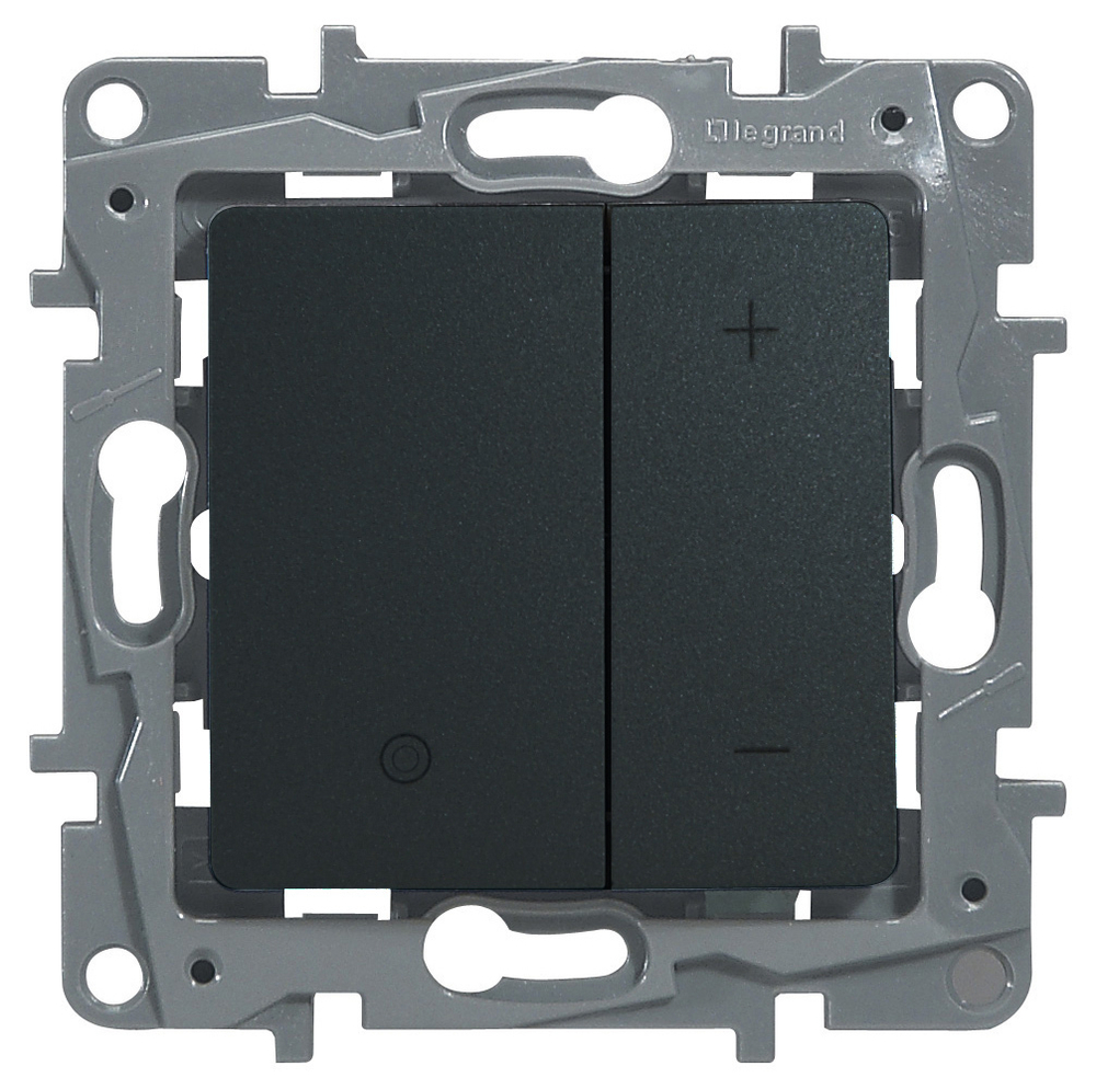 Диммер нажимной универсальный LED 400Вт без нейтрали - антрацит ETIKA Legrand