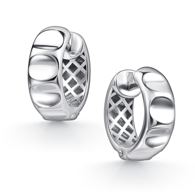 Серьги-кольца из серебра moon texture