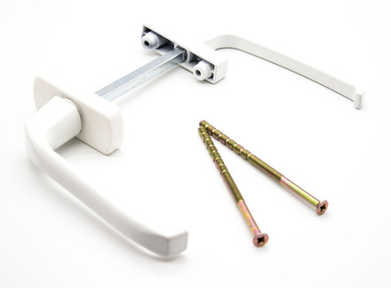 Ручка для пластиковых окон двухсторонняя узкая 4-х позиционная белая