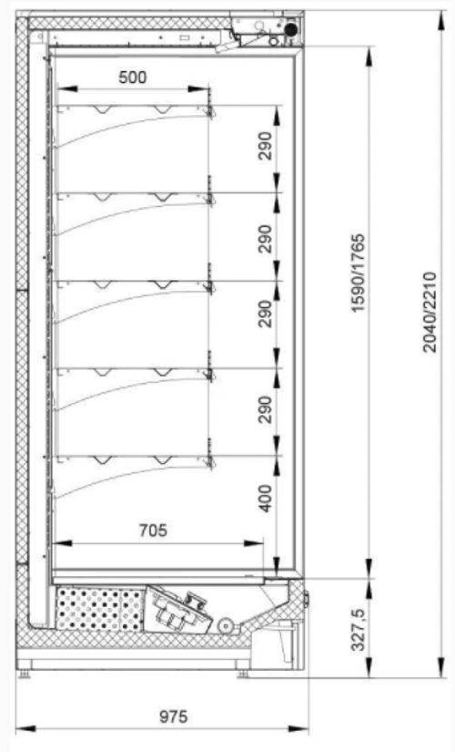 Пристенный холодильный стеллаж Polair MONTE MH 3750