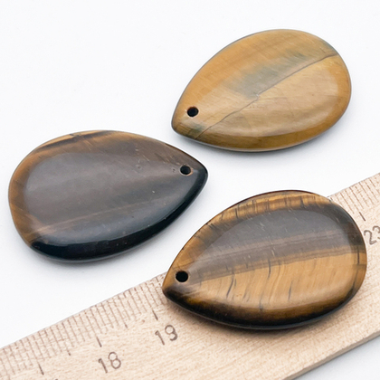 Подвеска Капля, тигровый глаз, размер 35*25 мм, цена за 1 шт