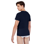 Мужская футболка с V-образным вырезом Doreanse Cotton Premium (Размер: S) (Цвет: темно-синий)