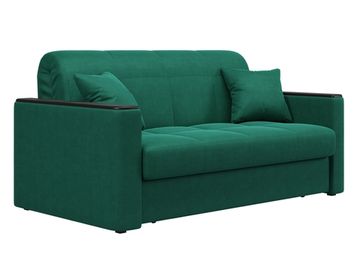 Диван Неаполь 1,2 - Велютто/Velutto  33 изумрудный/накладка венге