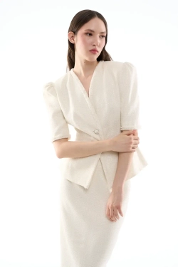 Белая юбка-карандаш миди