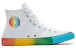 Converse All Star Hi Smiley Multi non-slip wear-resistant mid-top canvas shoes for men and women the same white