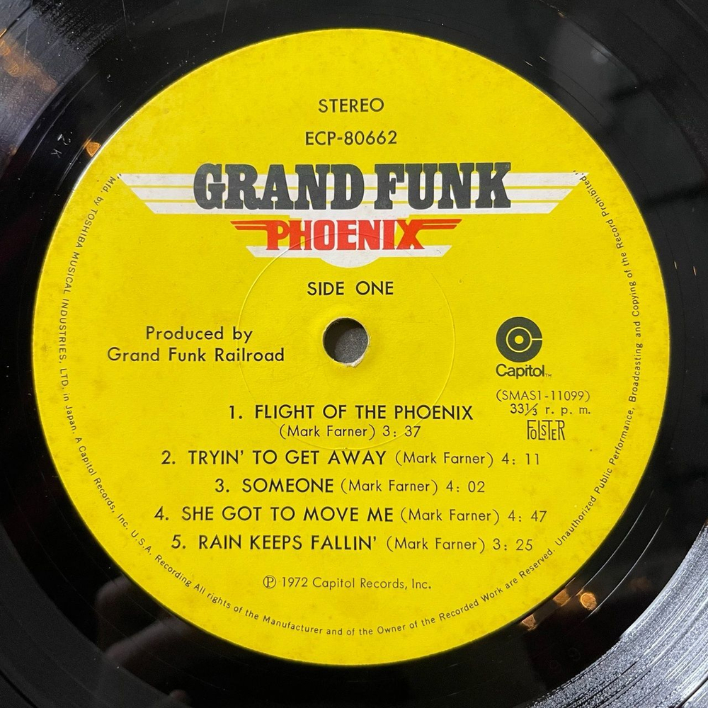 Винтажная виниловая пластинка LP Grand Funk Phoenix (Japan 1973) (No Obi)