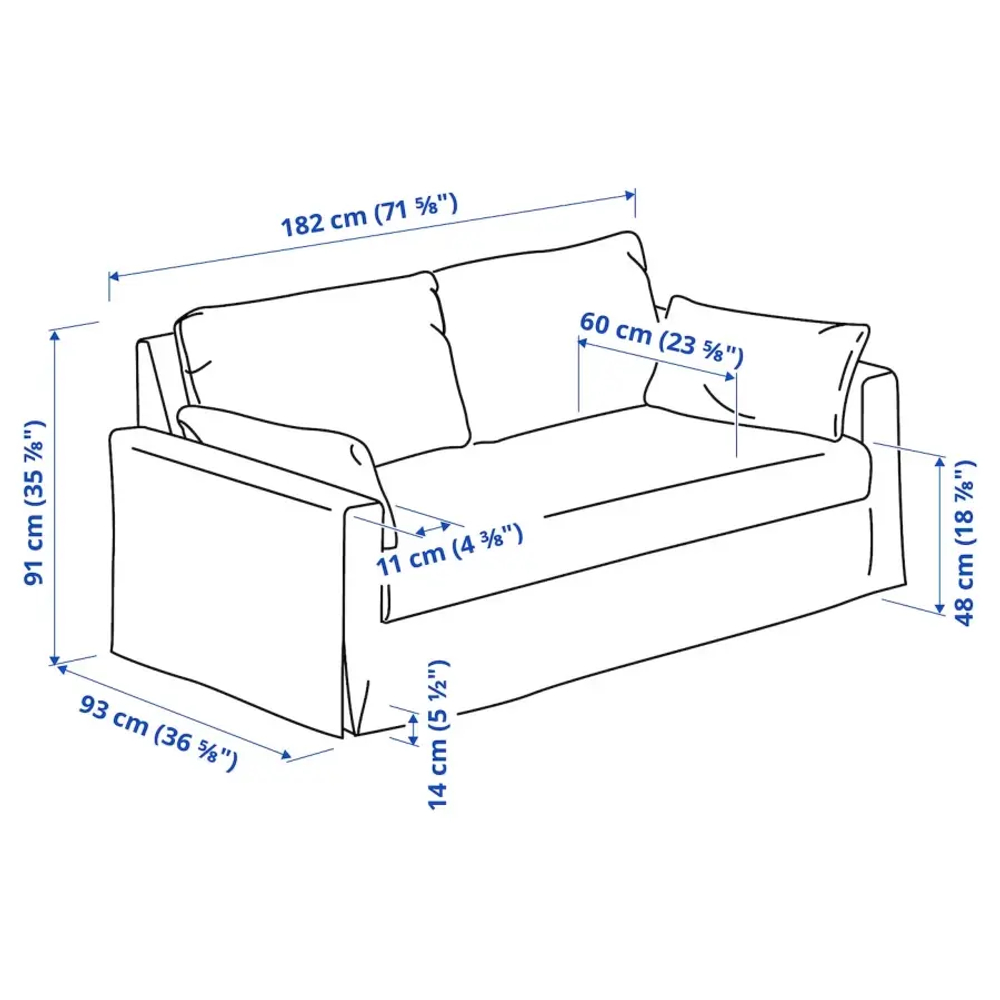 Диван 2-местный - IKEA HYLTARP/ХИЛТАРП ИКЕА, светло-серый
