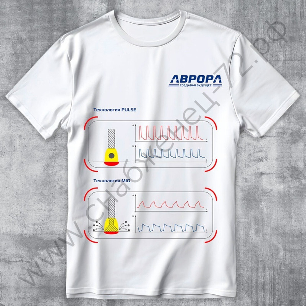 Футболка мужская АВРОРА. ПУЛЬС-MIG, белая