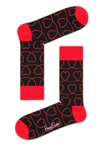 Носки унисекс Loveline Sock с сердечками (Размер: 29) (Цвет: черный)