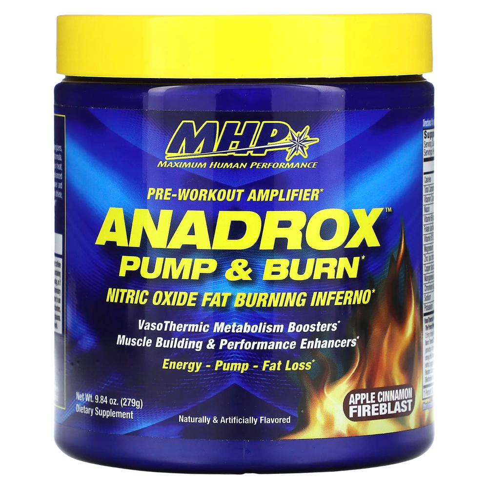 MHP, Anadrox Pump & Burn, предтренировочный усилитель, яблочно-коричный крем, 279 г (9,84 унции)