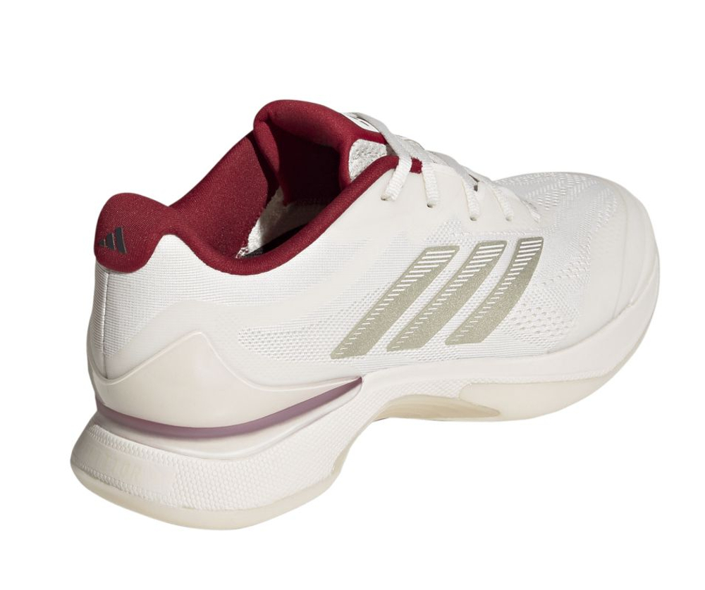 Женские теннисные кроссовки Adidas Avacourt 3 - chalk white/ice gold/team victory red