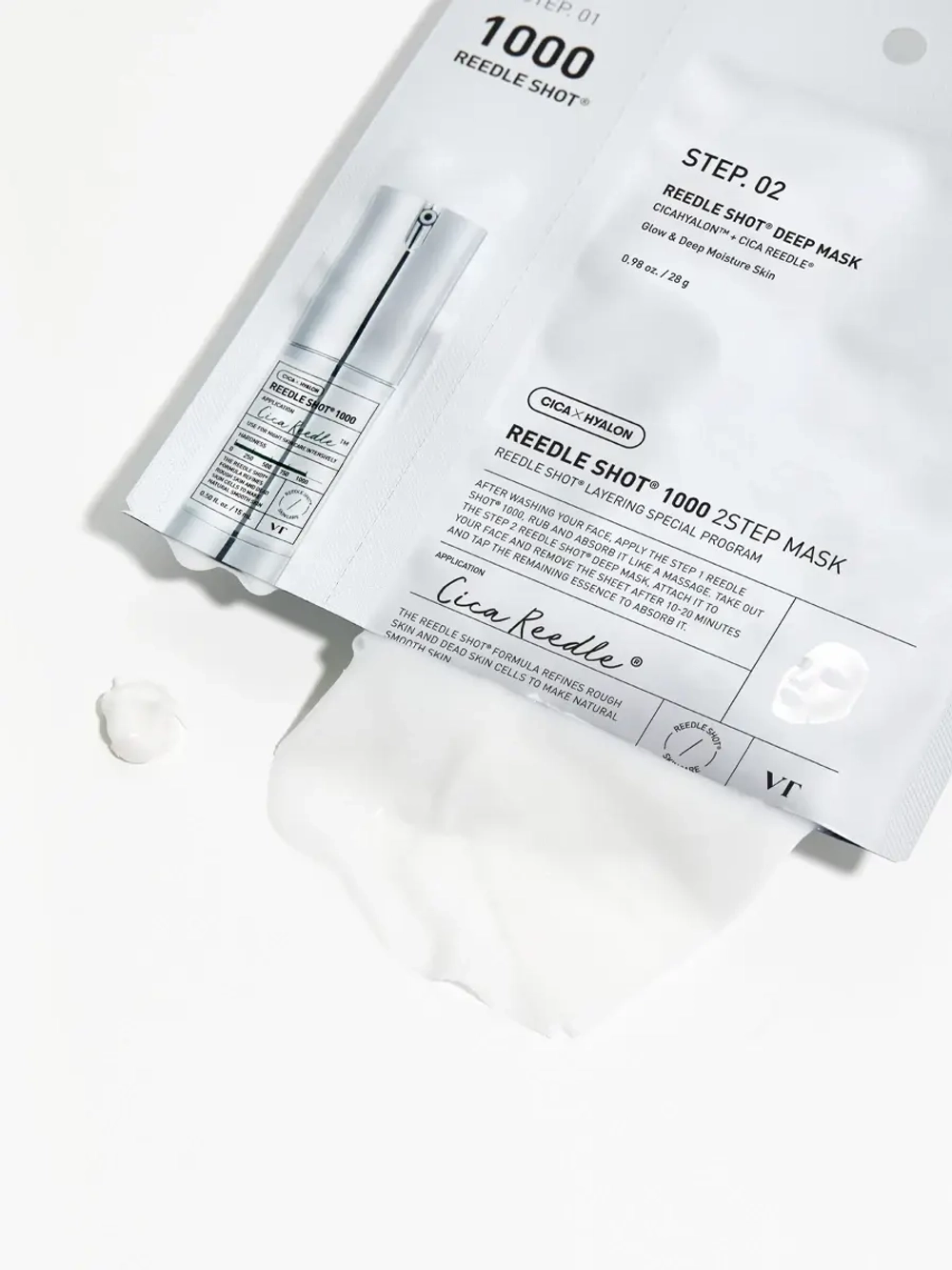 VT Cosmetics Усиленная двухступенчатая тканевая маска с микроиглами Reedle Shot 1000 2Step Mask 1.5+25 гр